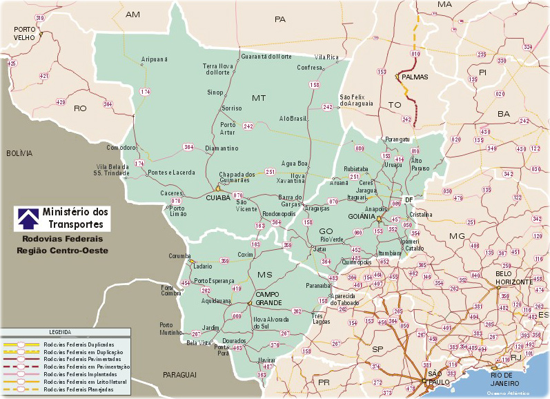 Mapa Região Centro Oeste