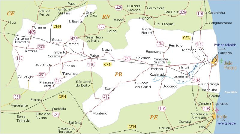 Paraíba Mapa